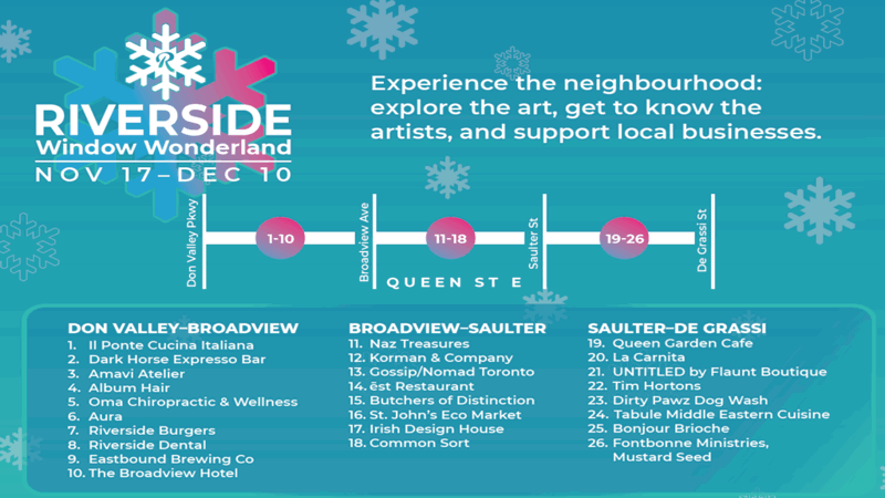 Riverside Window Wonderland and Art Walk Tour